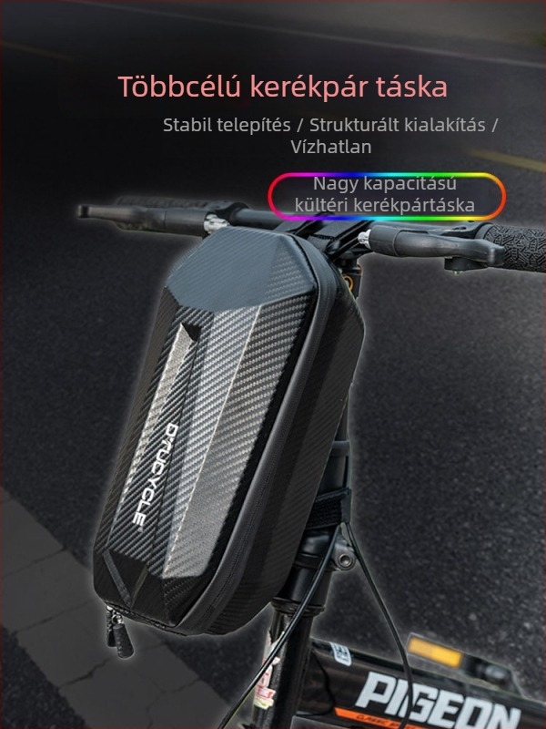 Kerékpár kormány előtti táska, vízálló kemény héjjal, 4 L kapacitás, Dt1311 modell, PU bőr + EVA, belső bélés