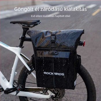 ROCKBROS vízálló kerékpáros hátsó csomagtartó táska, kapacitás 13,5–18 L, táska teste: poliészter + TPU, csat: nylon + PA, modell 30140100/AS-131
