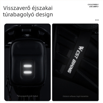 Kerekmár hátsó táska, kemény héj, kerékpárok számára – országúti és mountain bike-hoz, EVA/poliészter, 1.8 L kapacitás, modell YP0707395, béléssel