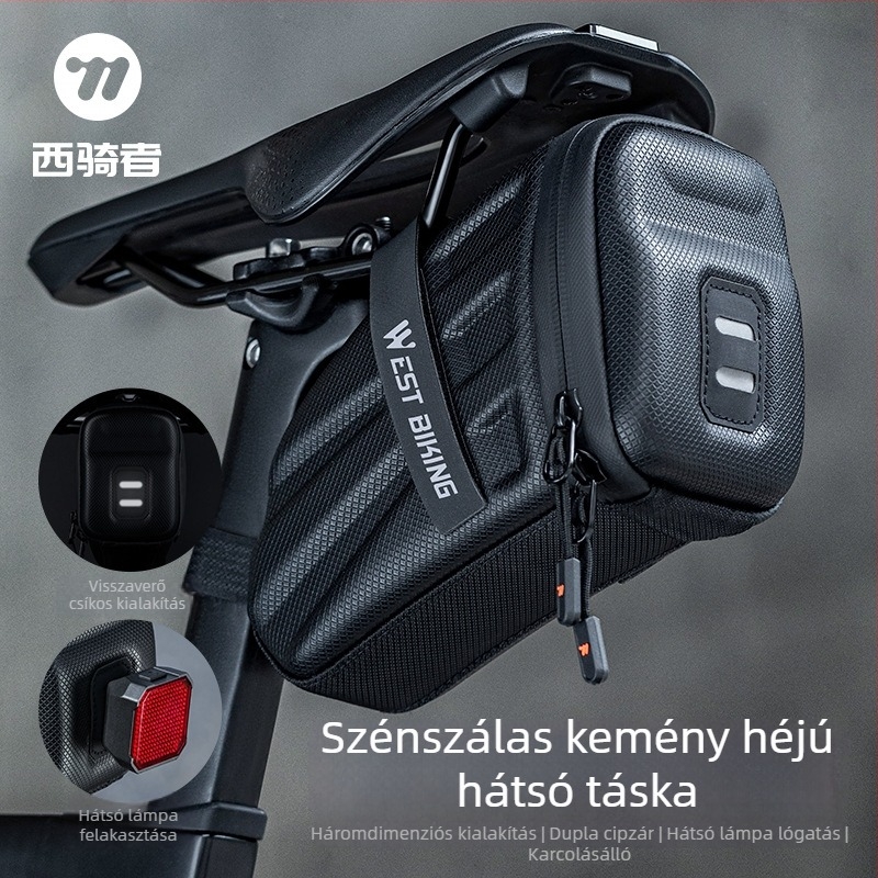 Kerekmár hátsó táska, kemény héj, kerékpárok számára – országúti és mountain bike-hoz, EVA/poliészter, 1.8 L kapacitás, modell YP0707395, béléssel