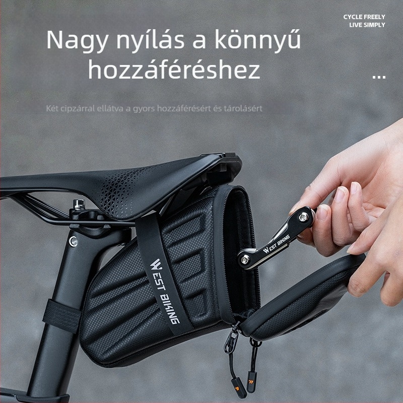 Kerekmár hátsó táska, kemény héj, kerékpárok számára – országúti és mountain bike-hoz, EVA/poliészter, 1.8 L kapacitás, modell YP0707395, béléssel