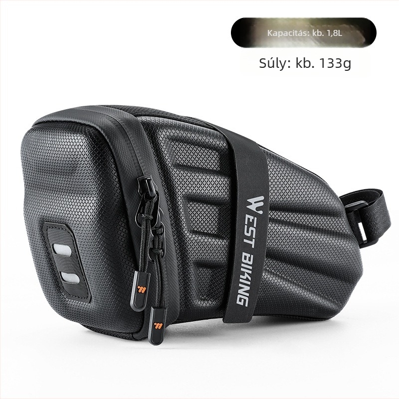 Kerekmár hátsó táska, kemény héj, kerékpárok számára – országúti és mountain bike-hoz, EVA/poliészter, 1.8 L kapacitás, modell YP0707395, béléssel