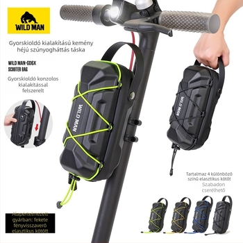 WILD MAN EVA kemény héjú lógótáska robogóhoz vagy kerékpárhoz, 2L, GD6X modell, gyorskioldó rögzítés