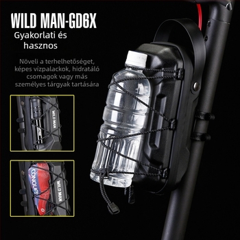 WILD MAN EVA kemény héjú lógótáska robogóhoz vagy kerékpárhoz, 2L, GD6X modell, gyorskioldó rögzítés