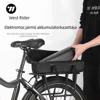 Elektromos kerékpár akkumulátor tároló táska, kemény héjú, PU/EVA, modell YP0707325, belső bélés