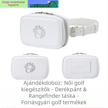 Golf deréktáska övvel, vízálló PU-anyag, befogja a legnagyobb iPhone-t, rekeszek rangefinderhez és golflabdákhoz