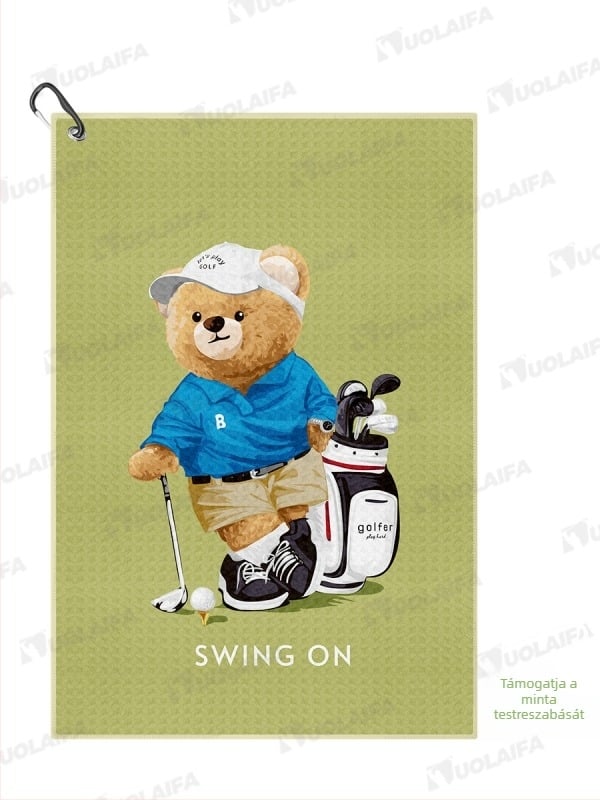 Duolaifa golf törölköző, pamut, testre szabható logónyomtatással, golf kiegészítők