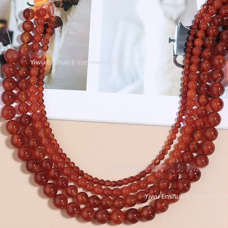 Kiegészítők - Magas minőségű kerek achát gyöngyök, szórt gyöngyök, csiszolás és polírozás, 2025 téli kiadás