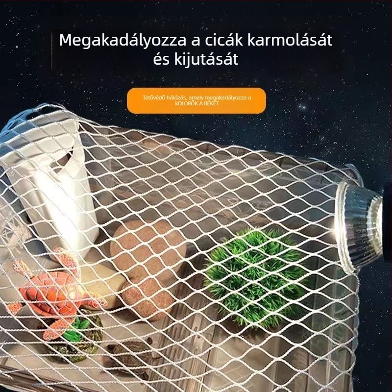 Akváriumi teknőshálós fedél, rugalmas hálóval, megakadályozza a menekülést és a macskák okozta karcolódást (Anyag: műanyag; Kategória: Akváriumi berendezések; Termékszám: AXd6ktOGoR0SNCfobqw3TVtd8XE=)