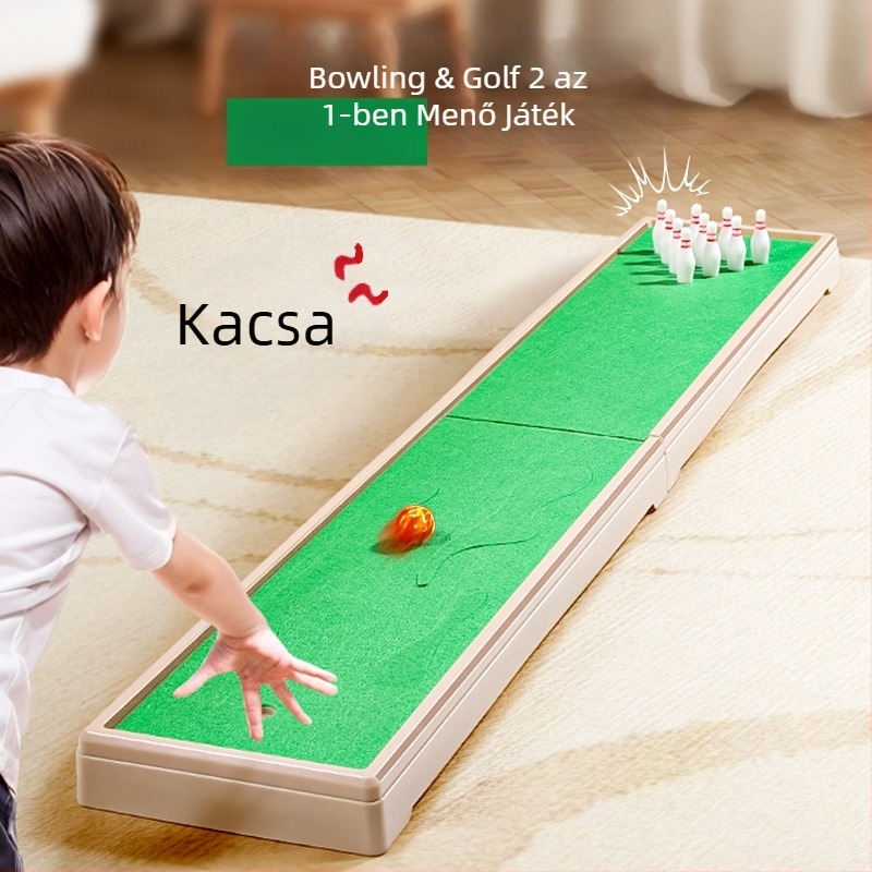 Lili műanyag asztali játék gyerekeknek – kétfunkciós bowling és mini golf, 4–6 éveseknek, 3C tanúsítvány 2021012202394102