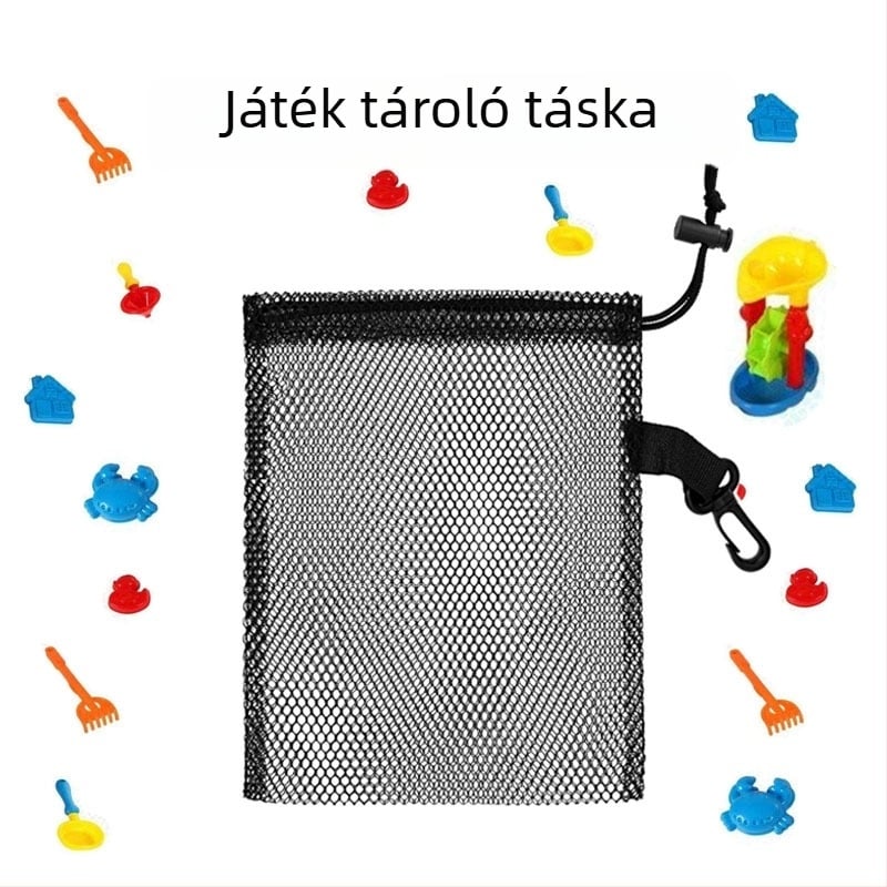 Poliészter hálós húzózáras táska kagylók tárolására — Peng Huiming, Bundle Pocket stílus, szitanyomás, logó nyomtatva