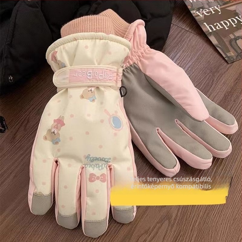 Női síkesztyűk, poliészter, univerzális korosztály, raktáron