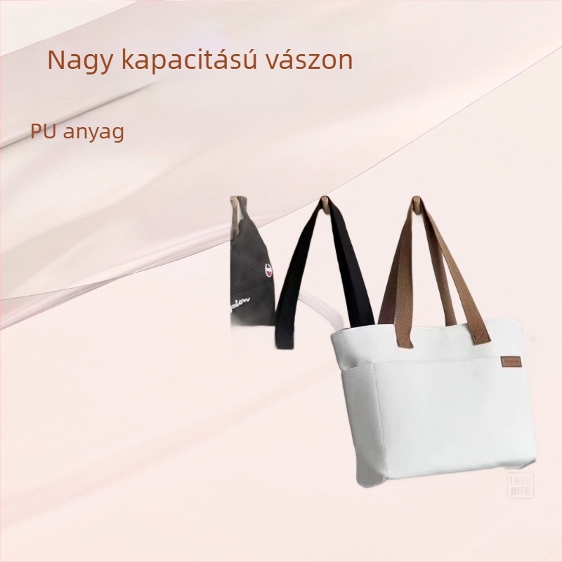 Uniszex PU Tote táska vászon béléssel, 2024 tavasz