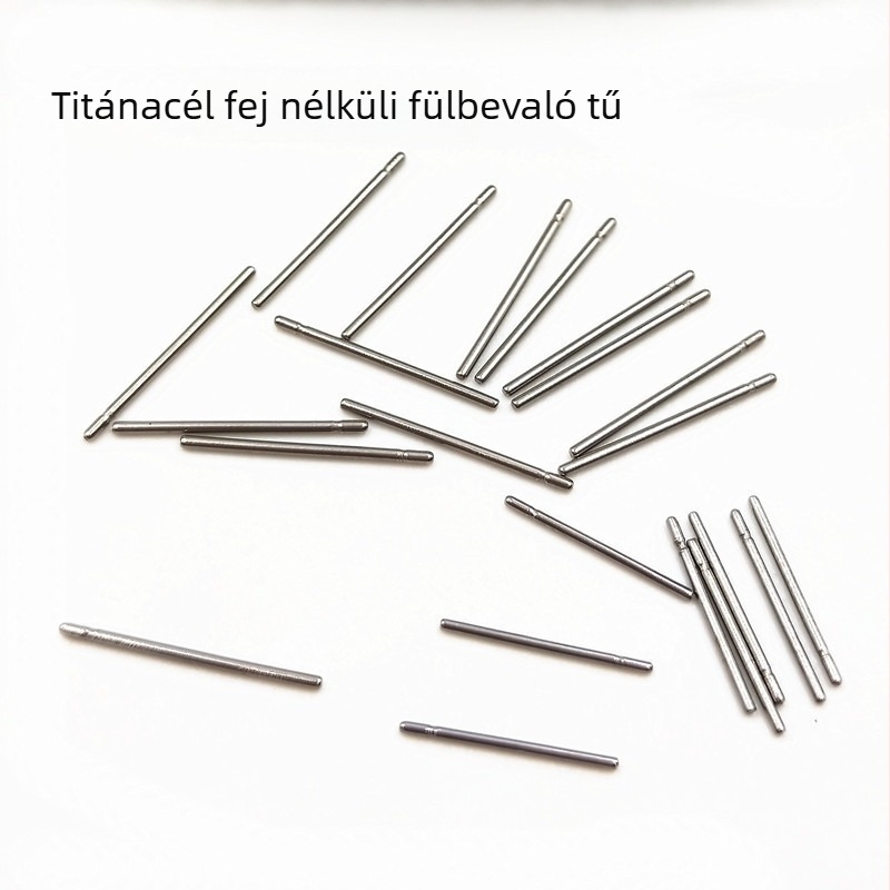 316L rozsdamentes acél fülcső tű, fej nélküli, egyenes, egy horonyval és egy lyukkal, DIY ékszer-kiegészítők