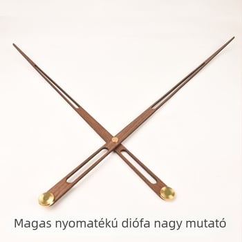 Gabrielle diófából készült óra mutatók készlete sárgaréz tartóval torziós kvarcórákhoz – minimalista nordikus stílus, könnyű luxus, logó nyomtatás, testreszabás