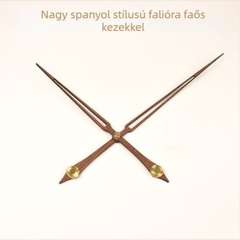 Masszívfa falióra nagy mutatókkal, modern nordic-amerikai stílus, kvarc mechanizmus; Csomagolási mennyiség: 50 db; Nyomtatott logó: OK; Import: Nem