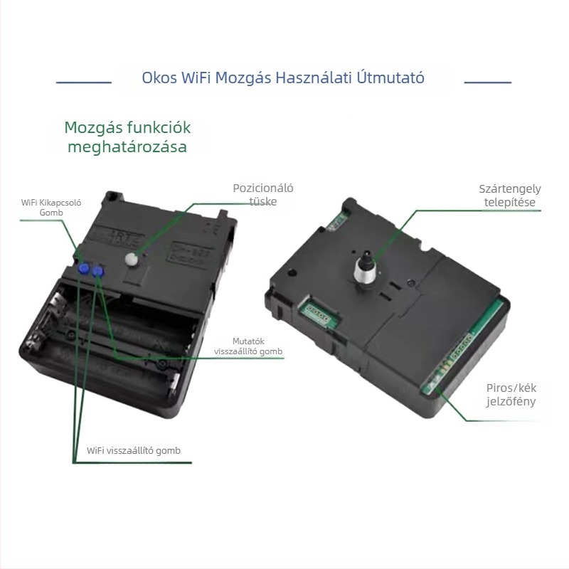 Okos WiFi óramű hangtalan kvarc mozgatóval, műanyag ház, modern minimalista stílus, eredet Dongguan, márka CH-899
