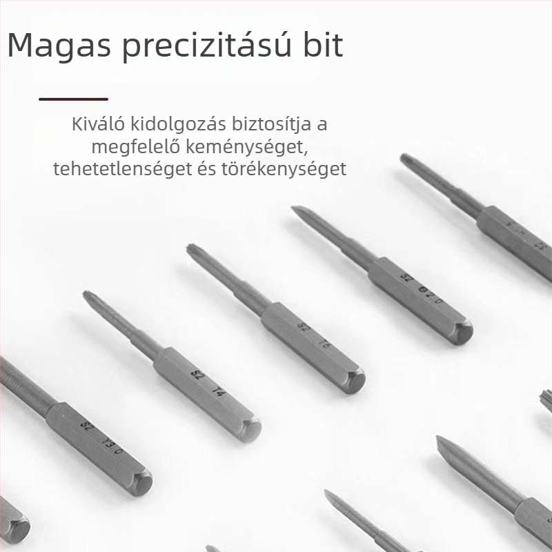 30 az 1-ben mágneses hosszított S2 fejű csavarhúzó készlet, 45# acélból