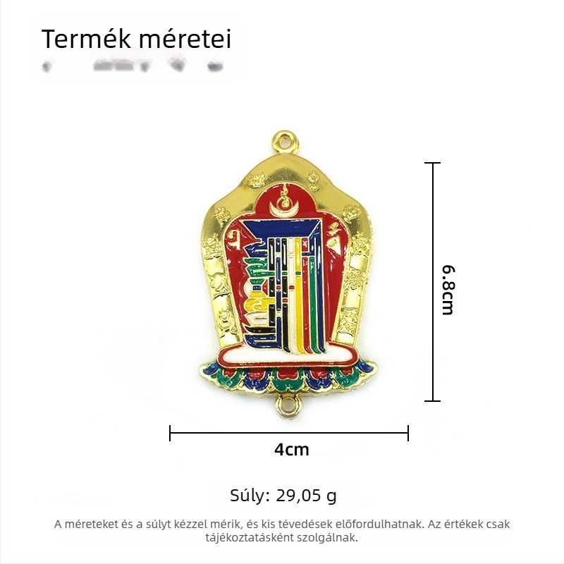 Medál tibeti stílusú Buddha tíz vonással, aranyozott felület, testreszabható