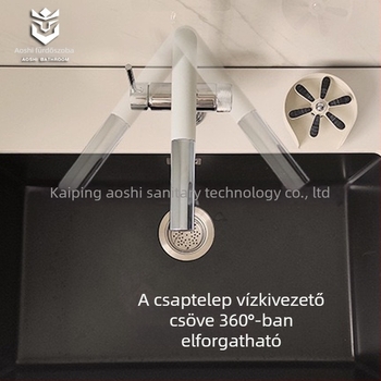 Gránit-stílusú három az egyben vízszűrő csaptelep, teljesen réz, tejfehér felület, PEX kihúzható konyhai mosogatócsap