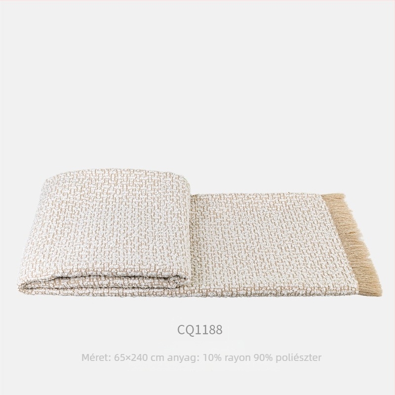 Bojtos pléd körkörös textúrával - szállodai stílus, modern minimalist, testreszabható, logó nyomtatott, prémium