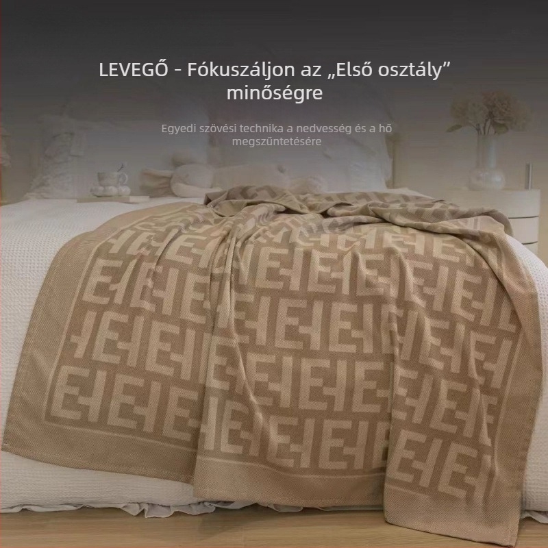 Utazópléd anti-gyűrődés, vastag korall fleece, geometriai minta, poliészter, testreszabható