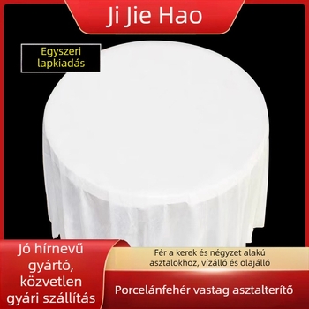 Egyszer használatos abrosz; vastagított PE műanyag; porcelán minta; négyzet alakú; 10 db