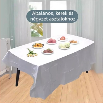 Egyszer használatos abrosz; vastagított PE műanyag; porcelán minta; négyzet alakú; 10 db