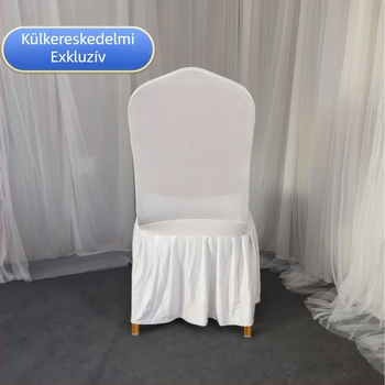 Székfedő, kevert anyag, 150 g anyag tömege, 95% poliészter + 5% spandex, szállodai/esküvői stílus