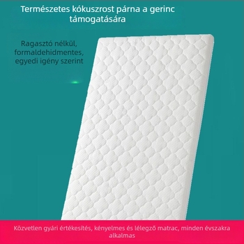 Baba matrac 3E kókuszrosttal, 100% pamut huzattal, 0,9 m ágyhoz, csecsemők és gyermekek számára
