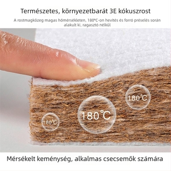 Baba matrac 3E kókuszrosttal, 100% pamut huzattal, 0,9 m ágyhoz, csecsemők és gyermekek számára