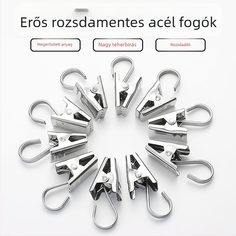 Függönyklipsz kampó gyűrűvel — Típus: Függönyklipsz; Márka: Unique; Stílus: Modern egyszerűség; Anyag: Más