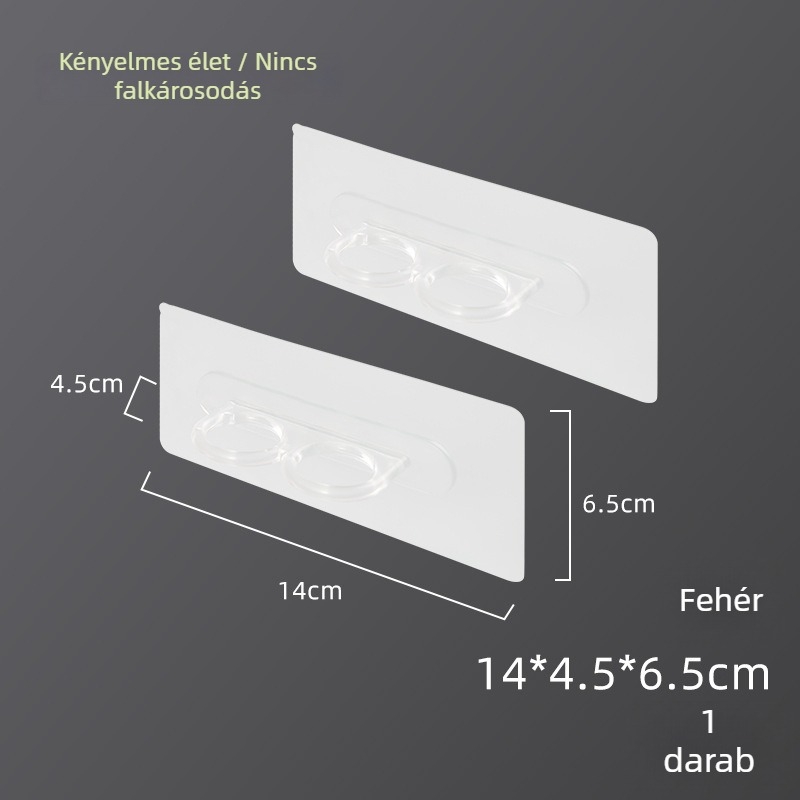 PP Dupla falra szerelhető akasztó kézfertőtlenítő tárolására, függönyrú tartó és multifunkcionális polc, 5 kg teherbírás