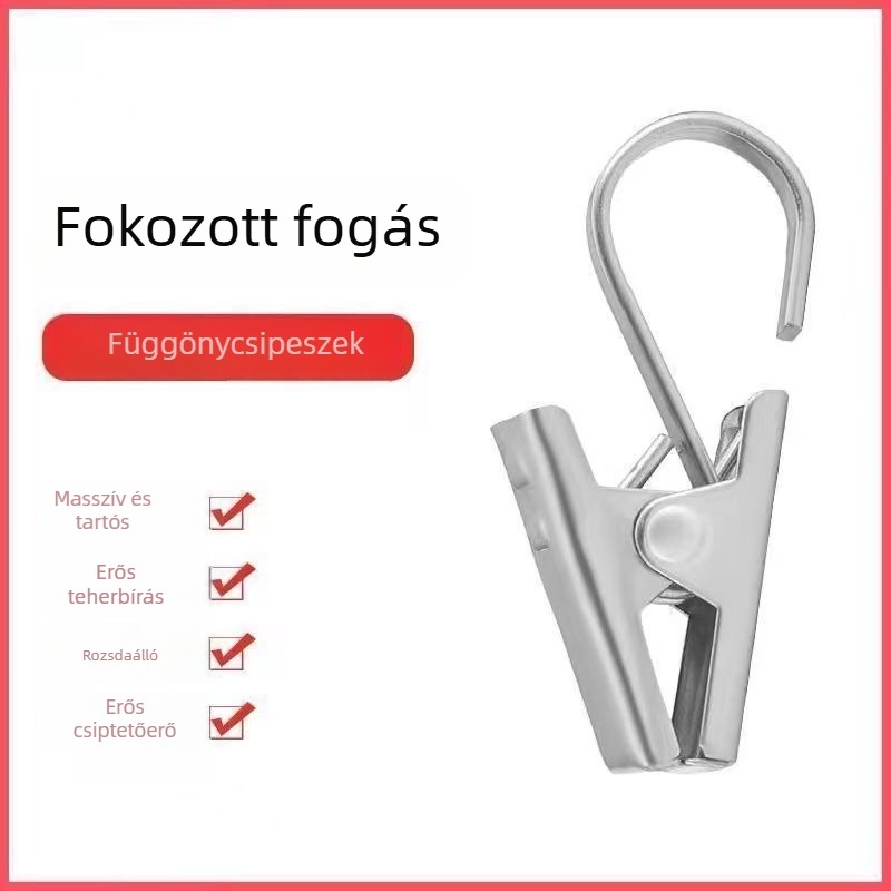 Függönyklipsz kampó – egyszerű, modern dizájn – anyag: textil – márka Unique