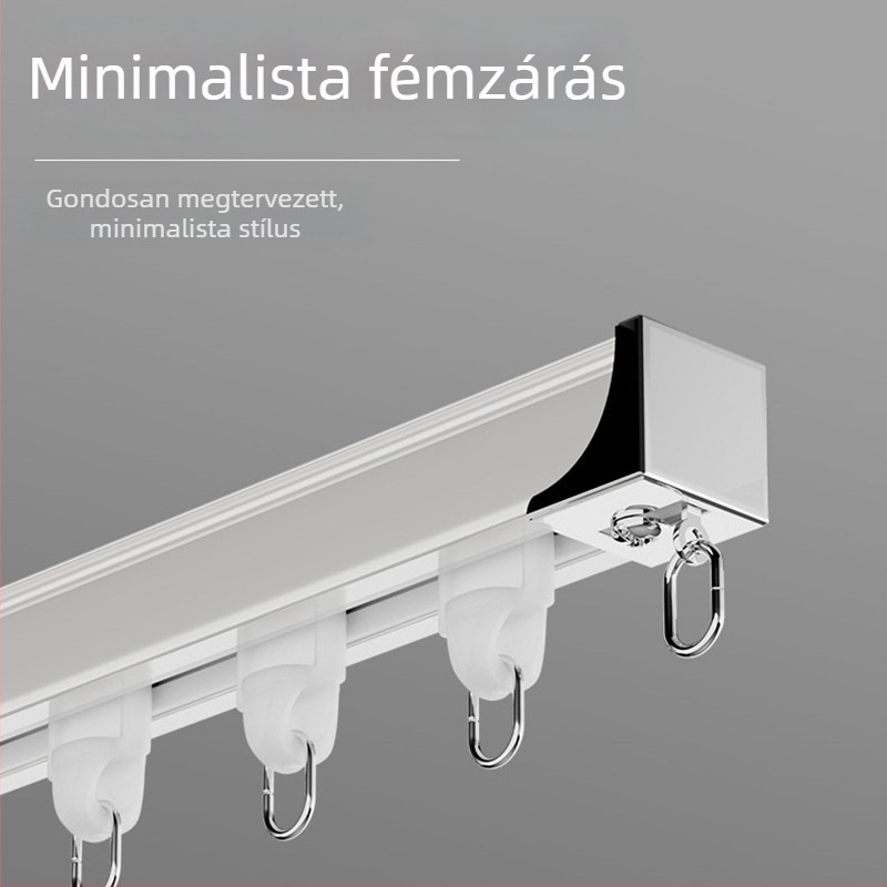 Dianyi függönycsatorna rendszer csendes görgőkkel, oldalsó és felső szerelés, egy-/kettőssín, chenille alkatrészek, világos luxus stílus
