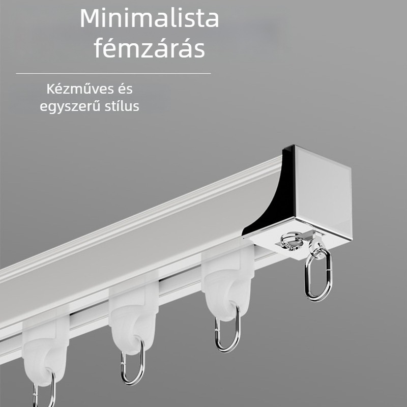 Dianyi függönycsatorna rendszer csendes görgőkkel, oldalsó és felső szerelés, egy-/kettőssín, chenille alkatrészek, világos luxus stílus