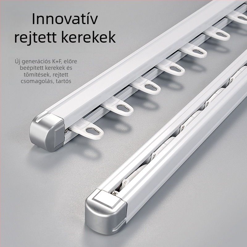Alumínium teleszkópos függönyrúddal, egyenes sín, láthatatlan csúszás, nano-csendes, modell 20/23