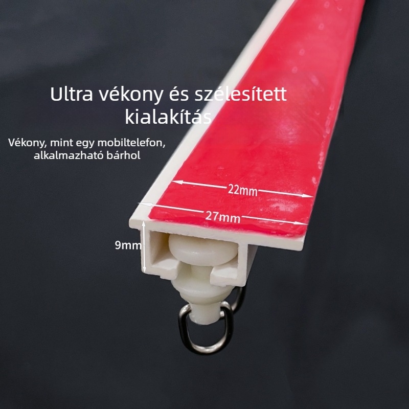 Fúrás nélküli ragasztó függöny sín, hangtalan görgővel, oldalsó és felső szerelés | Luochun, gyanta, testreszabható, modern stílus