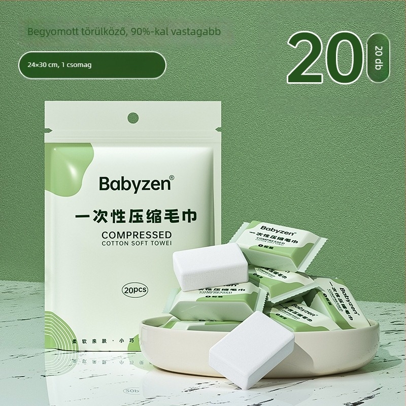 Babyzen tömörített arctörölköző – pamut, 50 g felett, tisztítás és sminkeltávolítás, 3 éves élettartam.