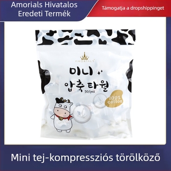 Utazási tömörített törölköző-tabletták, 50 db, 100% regenerált cellulóz, tömeg 10–15 g/db