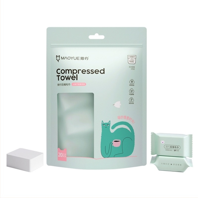 Cat About kompresszált törölköző – tiszta növényi rostok, >50 g, 100% növényi rostok