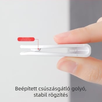 Fúrás nélküli zuhanyfüggöny klipek – 4 db, egy horoggal, modern letisztult stílus, ABS anyag, teherbírás 5 kg