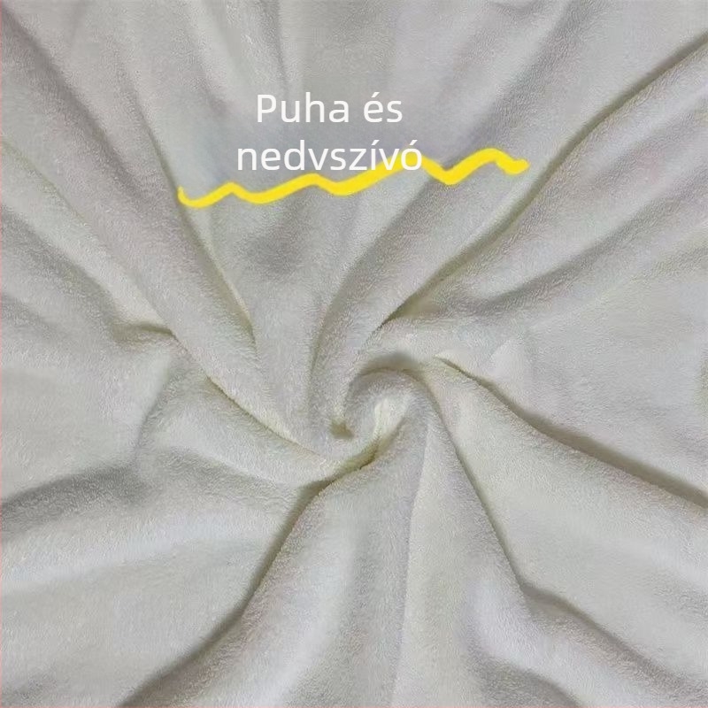 Camellia plüss fleece fürdőköpeny és törölközők készlet – 4 részes, egyenes szövés, 200 g/m2+