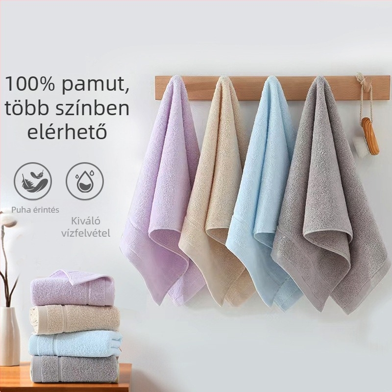 Két darab pamut arc törölköző készlet, 32s fonal, 90 g, hímzés és hajtás befejezése, Little jushi