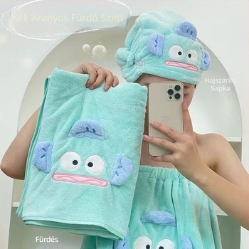 Clownfish korall fleece fürdőtörölköző készlet lányoknak — vastag, nedvszívó, gyorsan száradó, tartalmaz fürdőszoknyát (ősz új dizájn)