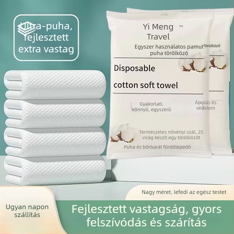 Egyszer használatos fürdőlepedő - bambusz rost, 100% pamut, 80 g/m², 0–5 s nedvszívás, egyenként csomagolva