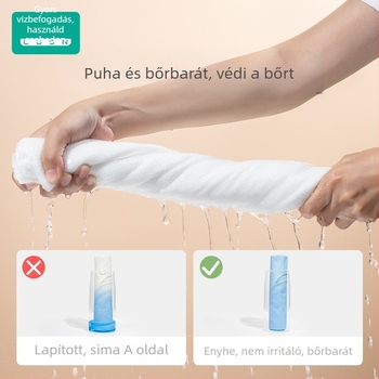 Egyszer használatos babafürdő törölköző, újszülötteknek és gyerekeknek, egyedi csomagolásban, vastagabb és nagyobb, rostanyagból.