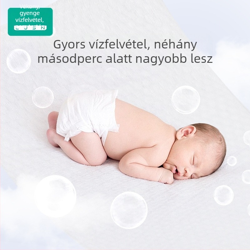 Egyszer használatos babafürdő törölköző, újszülötteknek és gyerekeknek, egyedi csomagolásban, vastagabb és nagyobb, rostanyagból.