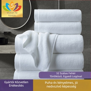 Szállodai törölköző – 100% pamut, 150 g, 32s egyrétegű fonal, szegélyezés, spirális szálak