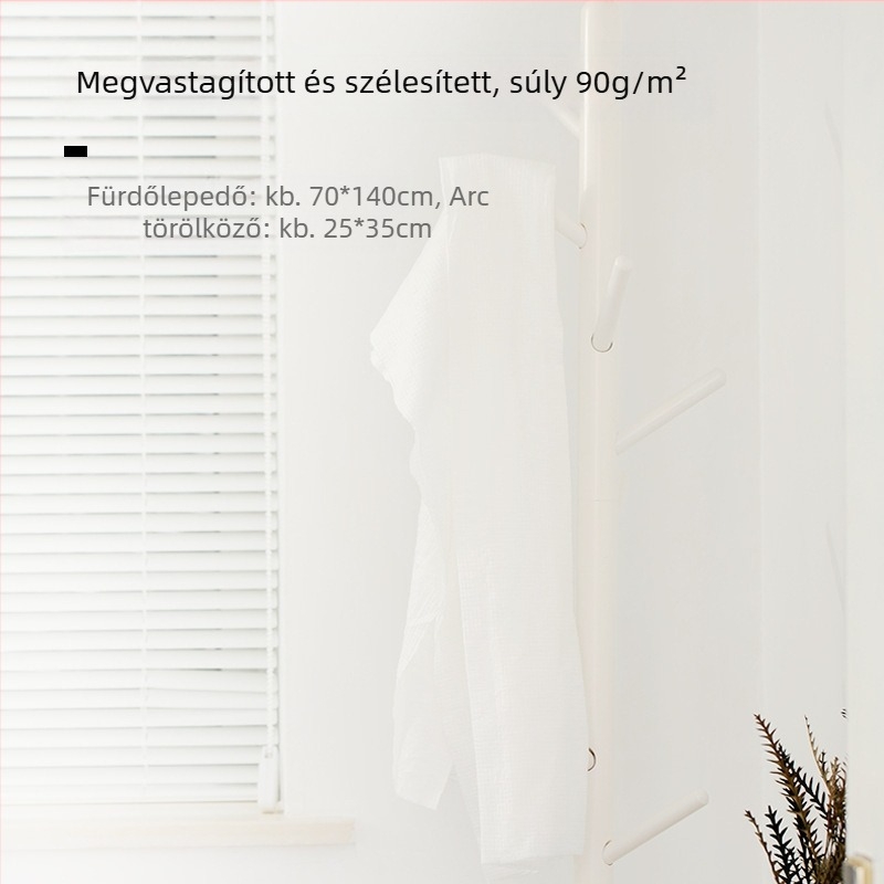 Egyszer használatos fürdő- és arc törölköző – extra vastag, 70% viszkóz rost, 30% nem szövött anyag, nedvszívó 5–10 s